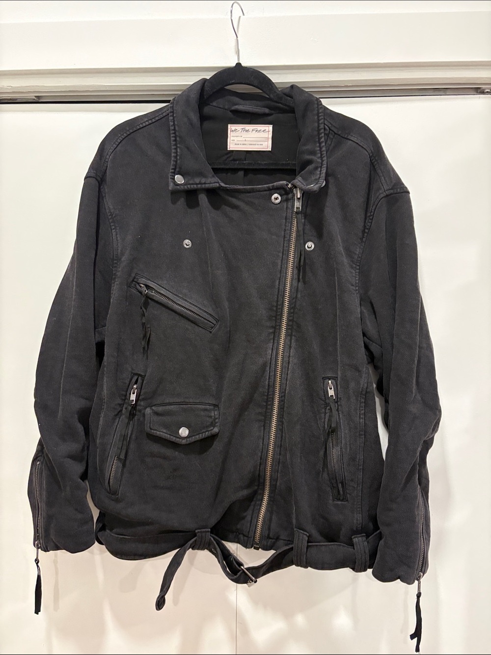 Free People We The Free Rebel Knit Moto Jacket Size L
